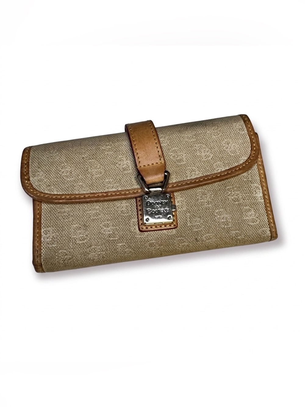 DOONEY & BOURKE Vintage Leather Snap Lock Wallet Tri Told Leather